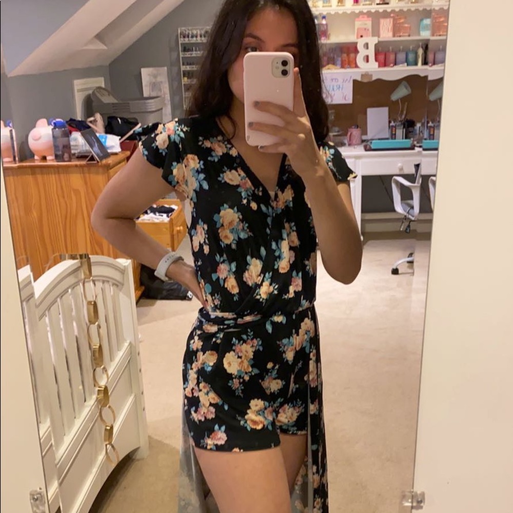 Black floral maxi dress